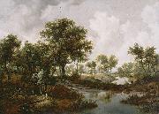 Meindert Hobbema A Wooded Landscape oil on canvas